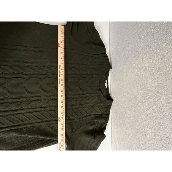 J. Jill Women’s Olive Green Chenille Cable Knit Sweater Size LT L Tall Large - Picture 4 of 8
